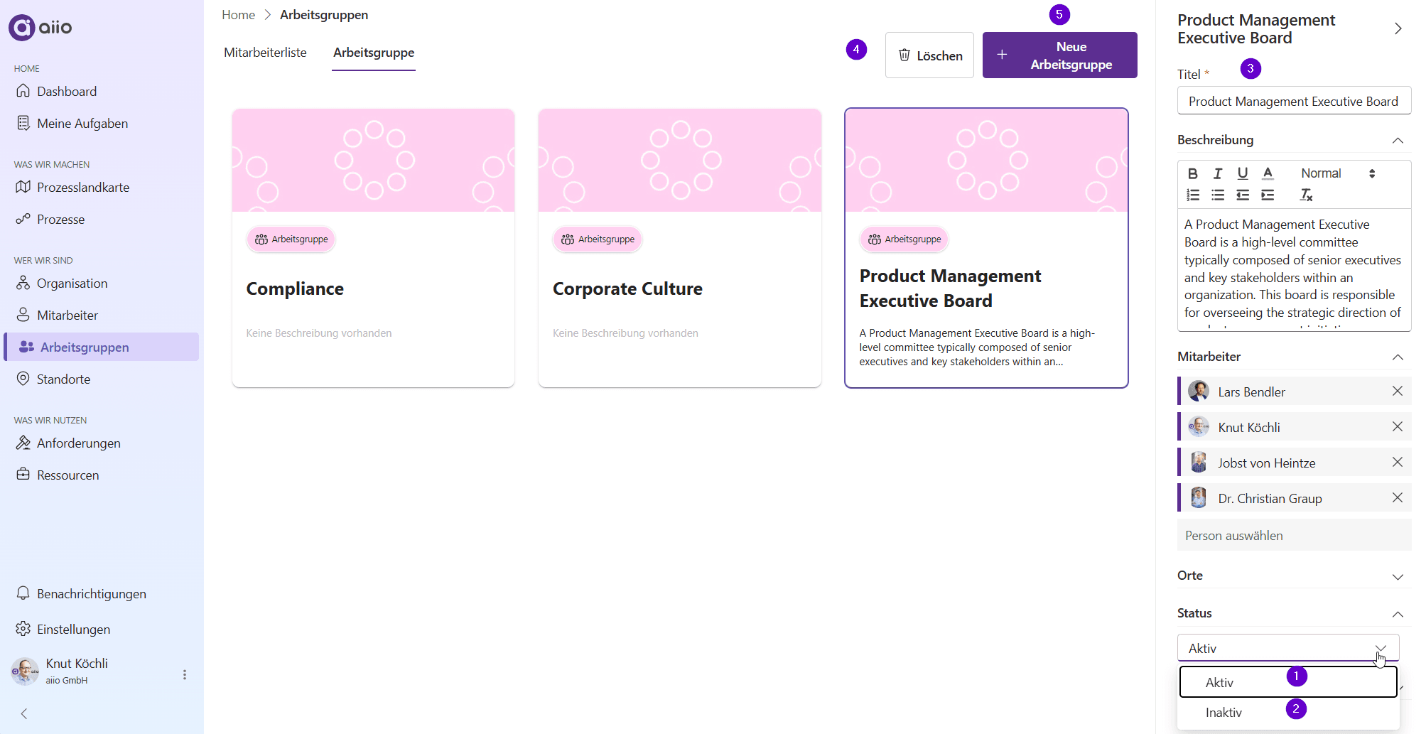 Employees and Workgroups | aiio Documentation